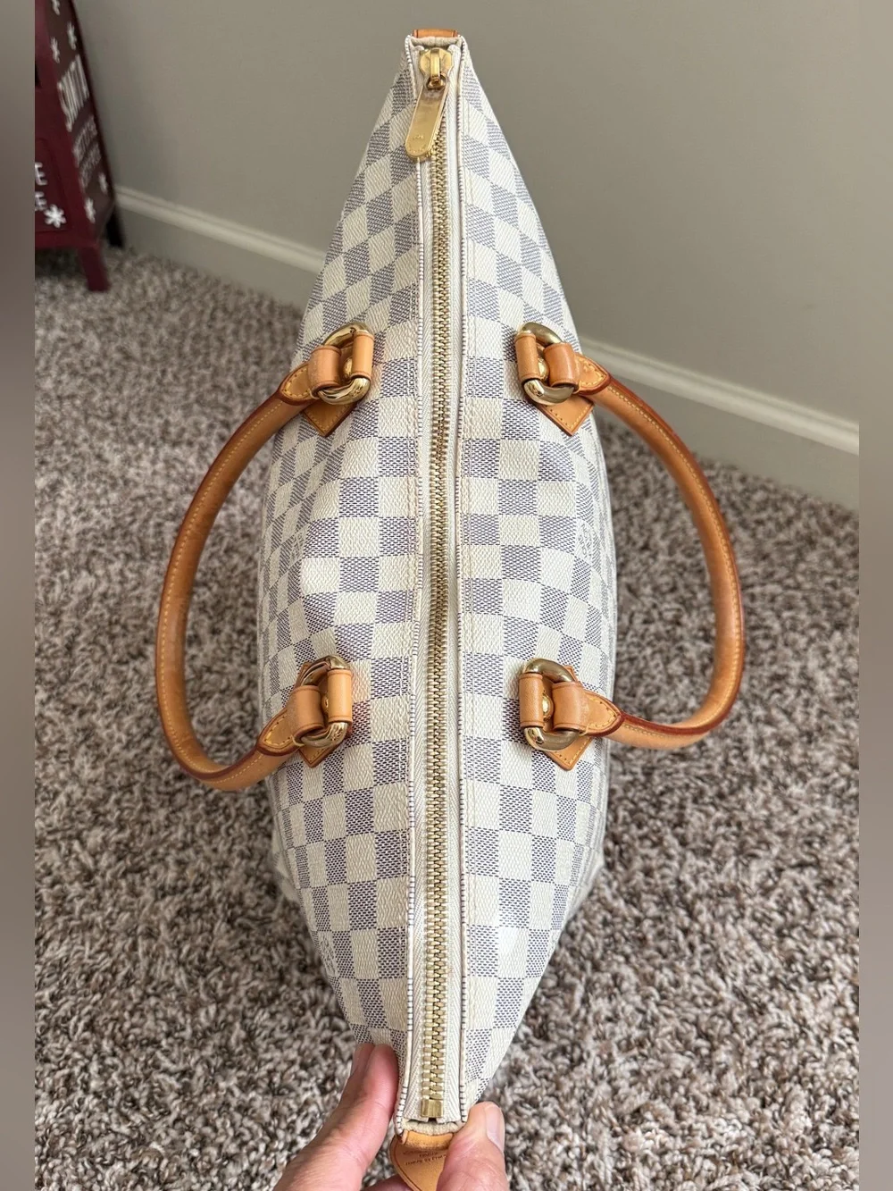 Authentic Louis Vuitton Saleya MM Azur Canvas
